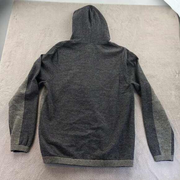 Carbon 2 Cobalt Mens Cardigan Sweater Large Hooded Gray Knit Casual Classic - Picture 7 of 7